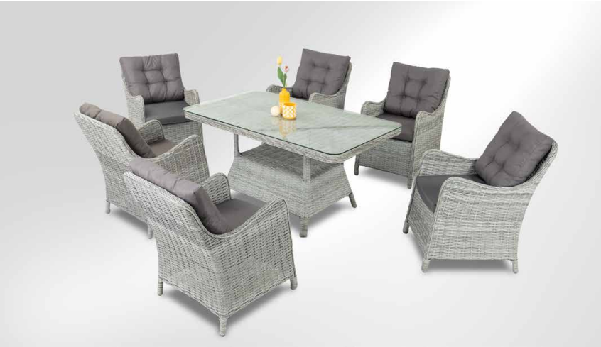 Ayvalık Rattan Yemek Takımı Gri Ayvalık Rattan Yemek Takımı Gri